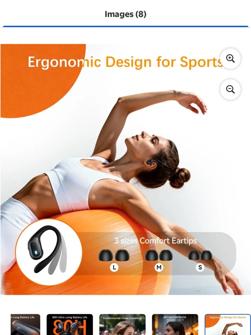 Wireless Black Bluetooth Sports Earbuds with Charging Case